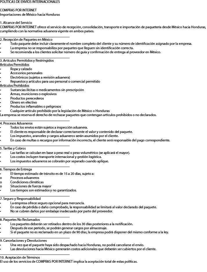 Aceptar terminos y condiciones